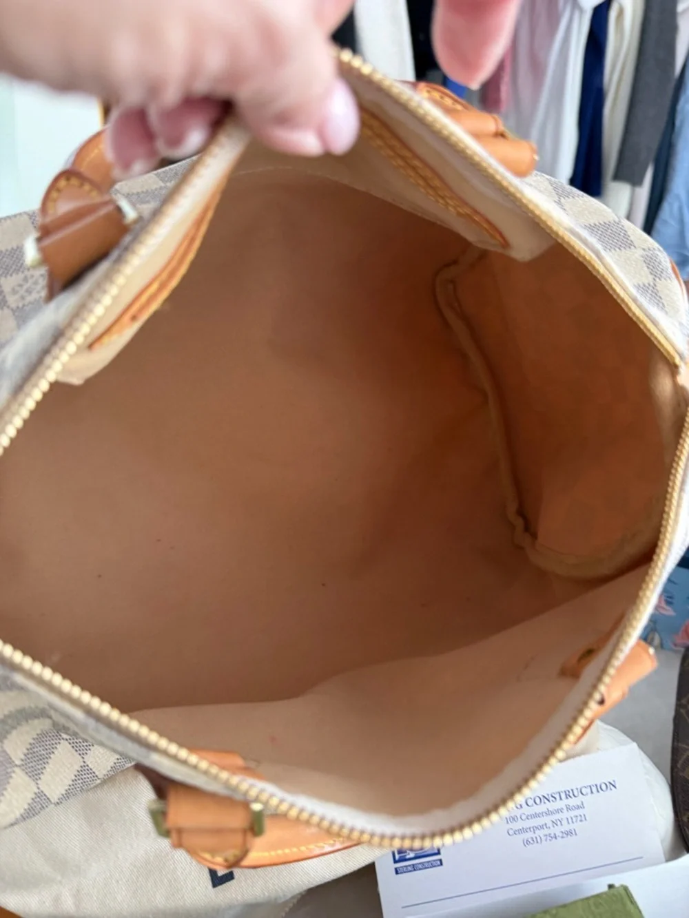 Louis Vuitton Damier Azur speedy 30 in Beige and Tan - Picture 4 of 16